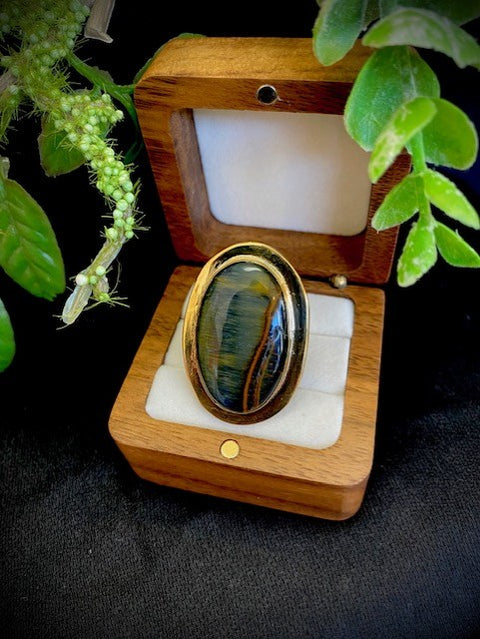 Blue Tiger's Eye Ring