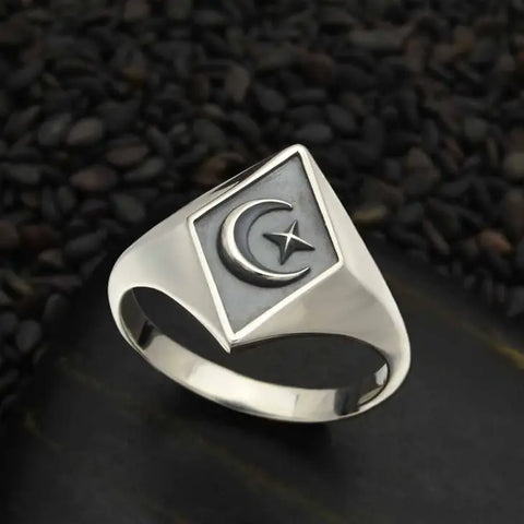 Star & Moon Signet Ring