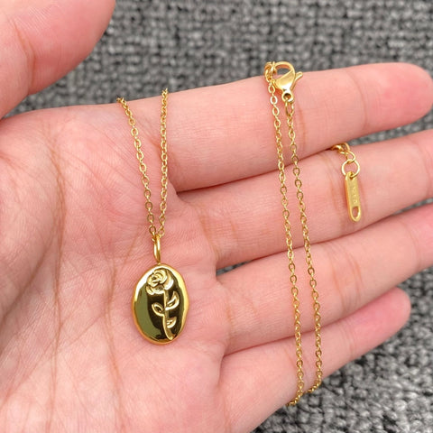 Oval Rose Necklace