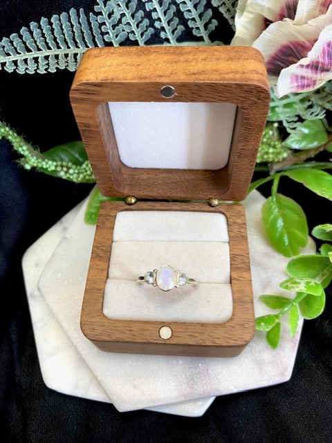 Moonstone & Blue Topaz Ring