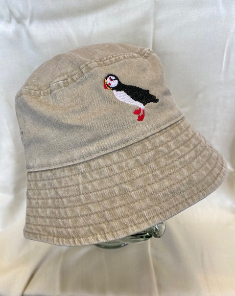 Embroidered Puffin Bucket Hat