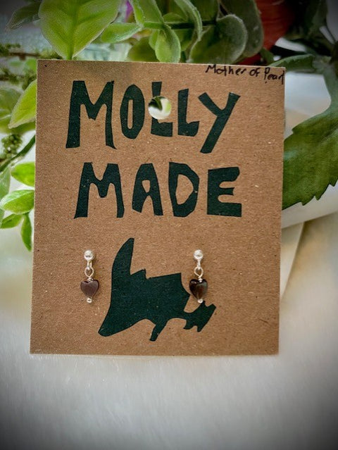 Tiny Black Heart Studs