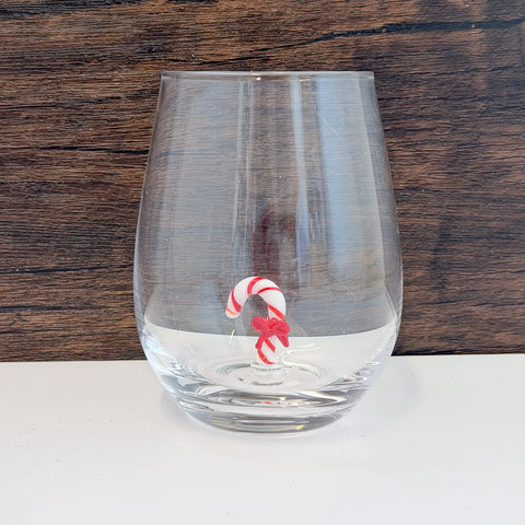 Holiday Stemless Wine Glasses