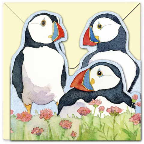 Sea Thrift Puffins Card