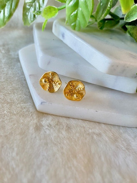 Organic Round Shaped Stud Earrings