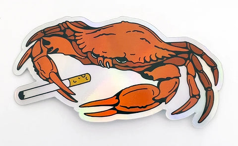 Smoking Crab Sticker