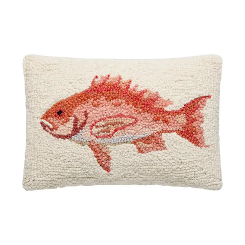 Red Snapper Hooked Pillow