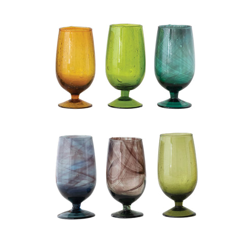 Hand- Blown Stemmed Glasses