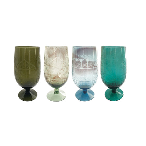 Etched Stemmed Glasses