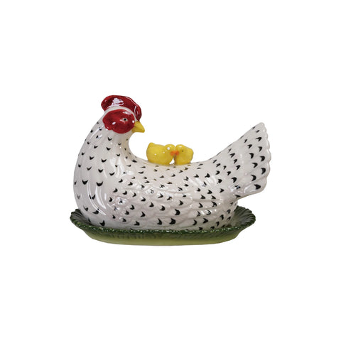 Hen & Chicks Butterdish