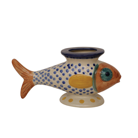 Footed Fish Vase