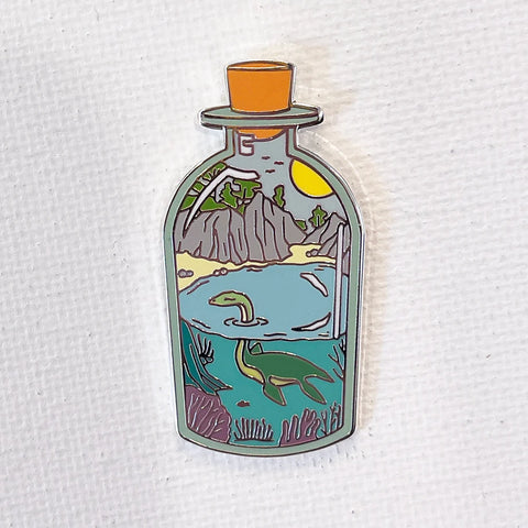 Nessie In A Bottle Pin