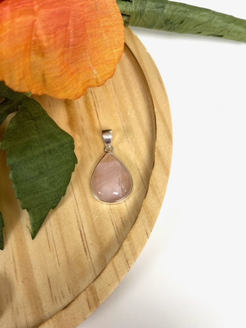 Teardrop Rose Quartz Pendant