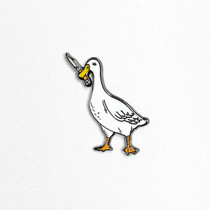 Goose With Knife Pin