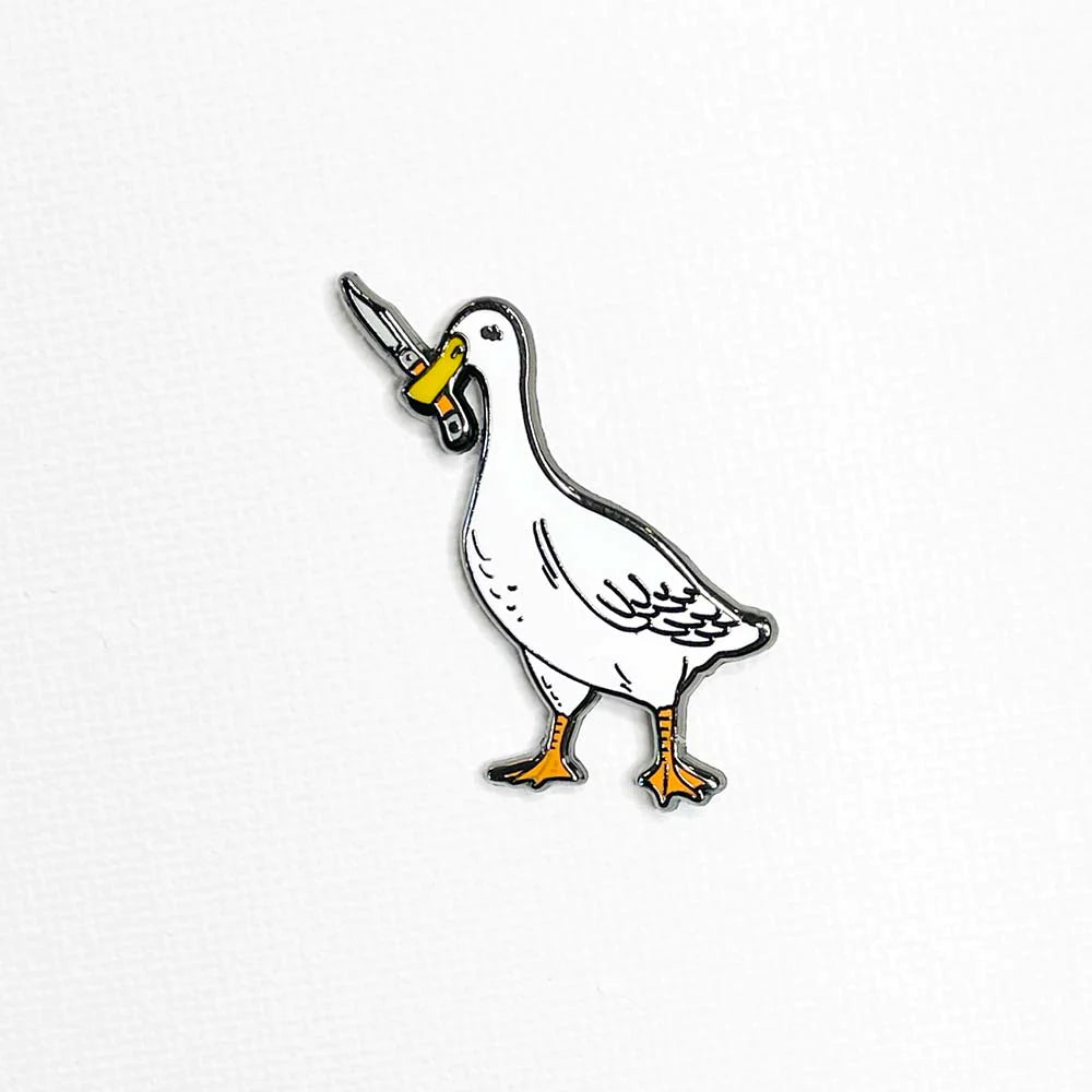 Goose With Knife Pin
