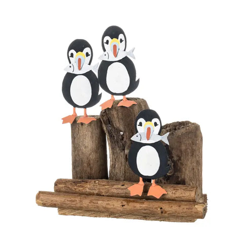 Puffin Trio With Fish
