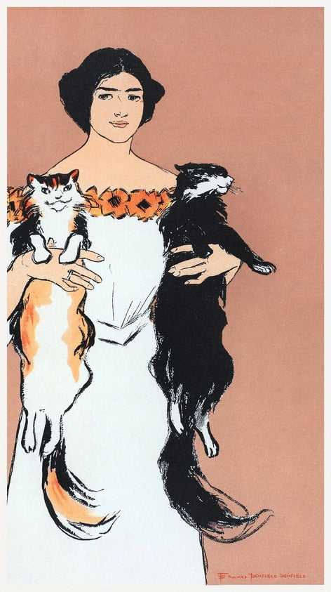 Woman Holding Cats Print 5''x7''