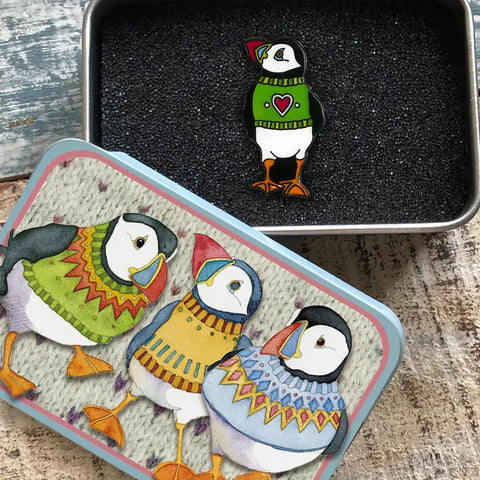 Heart Puffin Pin In A Tin