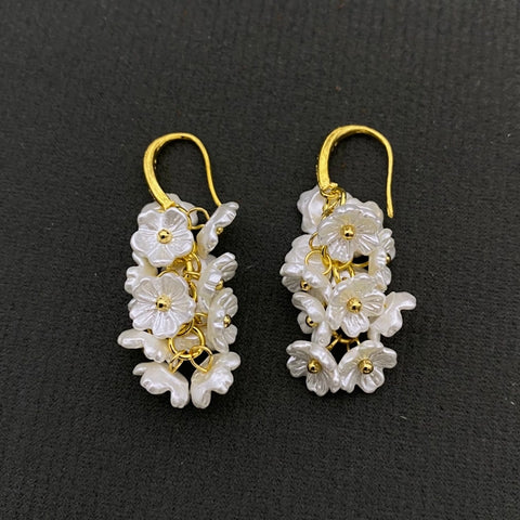 White Flower Earrings