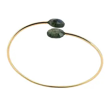 Double Labradorite Cuff Bracelet