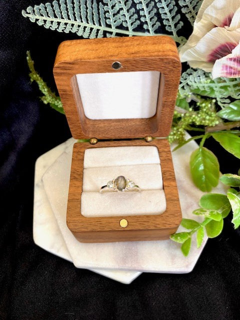 Labradorite & Blue Topaz Ring
