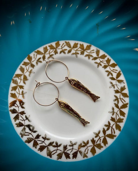 Mini Hoop Fish Earrings