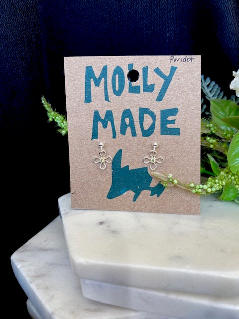 Peridot Flower Studs