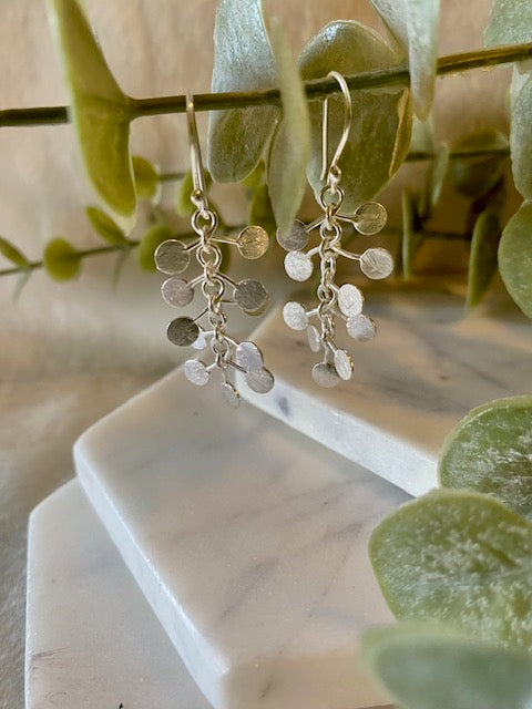 Frosted Multi-Disk Dangle Earrings