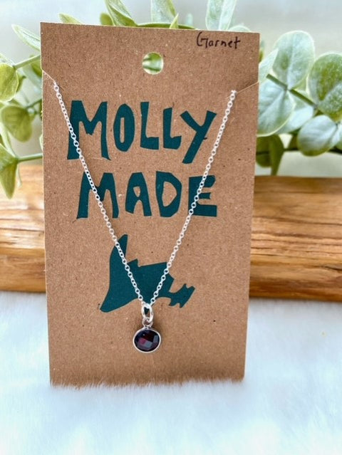 Round Garnet Necklace