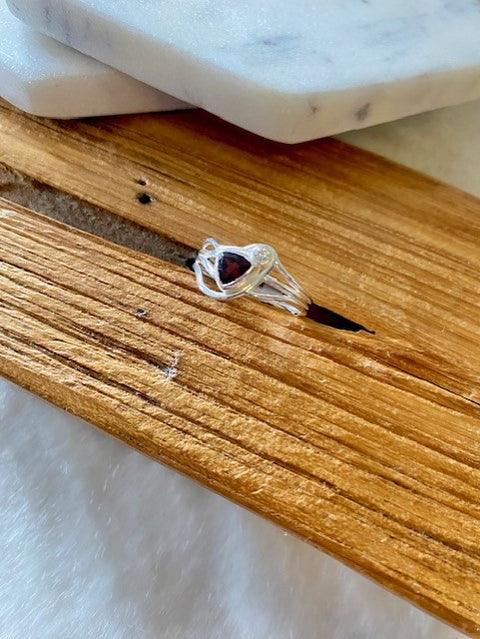Triangle Garnet Ring