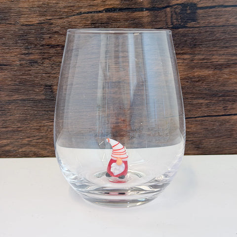 Holiday Stemless Wine Glasses