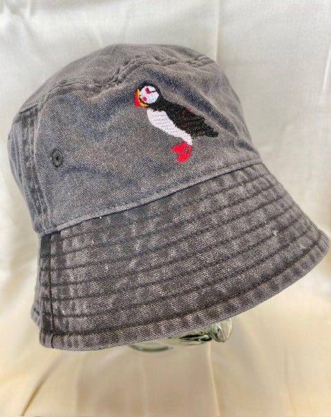 Embroidered Puffin Bucket Hat