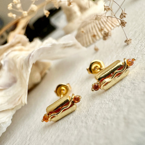 Hotdog Stud Earrings