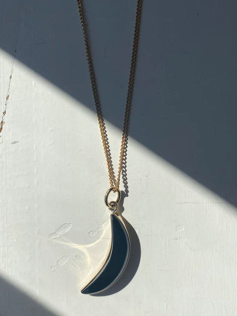 Obsidian Moon Necklace