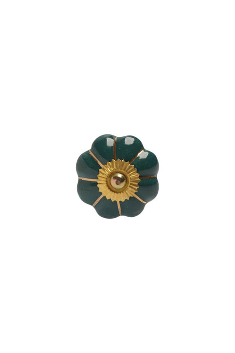 Floral Knob - Green