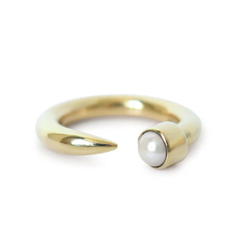 Tusk Ring With Pearl