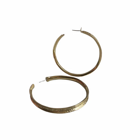 Large Textured Stud Hoops