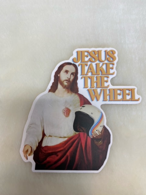Jesus Take The Wheel Sticker