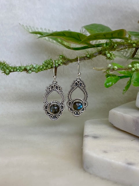 Filigree Labradorite Earrings