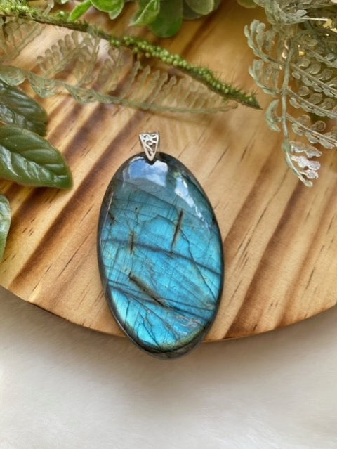 Large Labradorite Oval Pendant