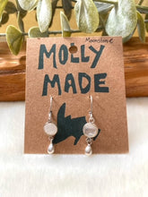 Load image into Gallery viewer, Moonstone With Silver Drops Earrings
