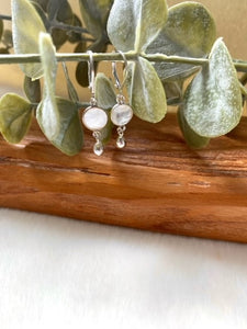 Moonstone With Silver Drops Earrings