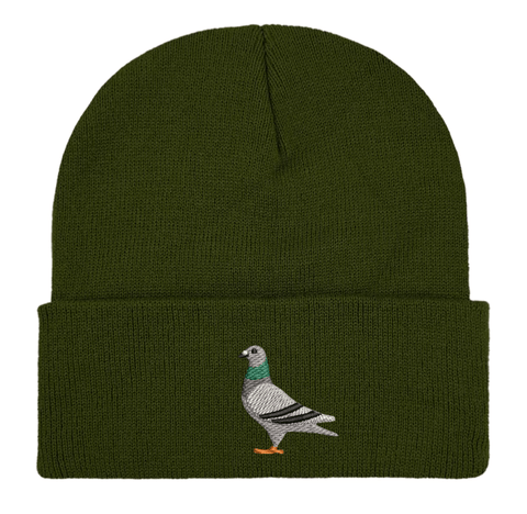 Embroidered Pigeon Beanie