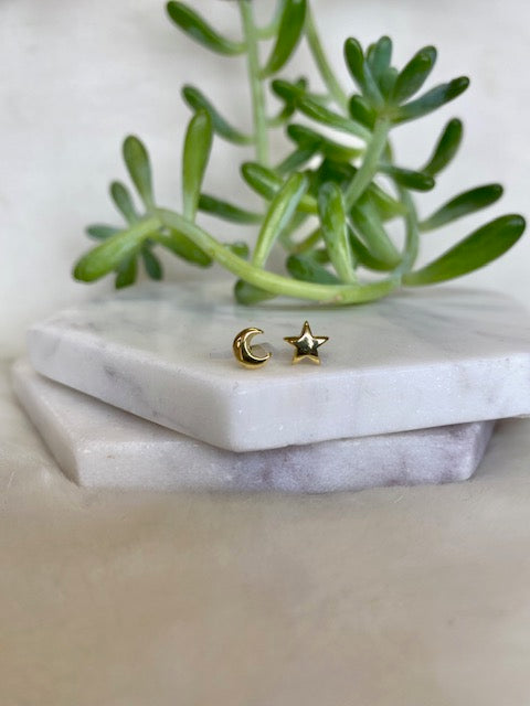 Star & Moon Studs