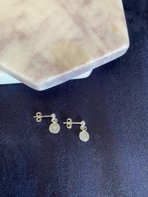 Round Moonstone Studs