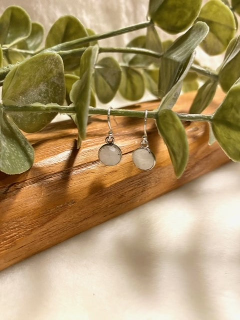 Round Moonstone Earrings