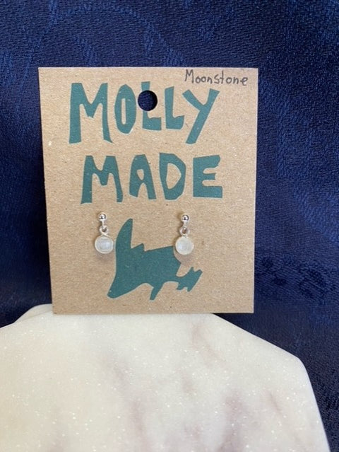 Round Moonstone Studs