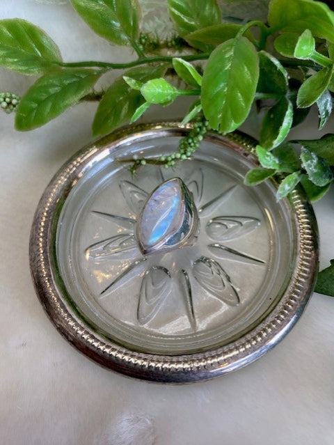 Large Almond Moonstone Ring