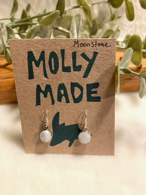 Round Moonstone Earrings