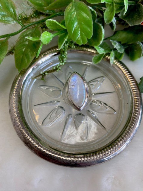 Large Almond Moonstone Ring